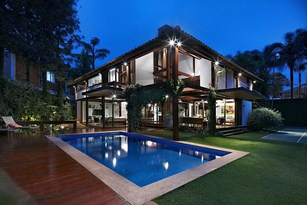 Thiết kế biệt thự tuyệt đẹp có bể bơi ngoài trời ở Brazil 2