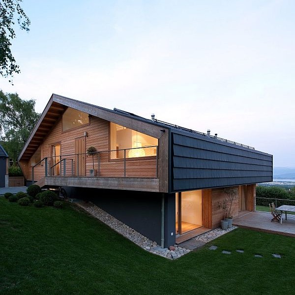 Thiết kế biệt thự xinh tươi màu xanh ở Thụy Sĩ.