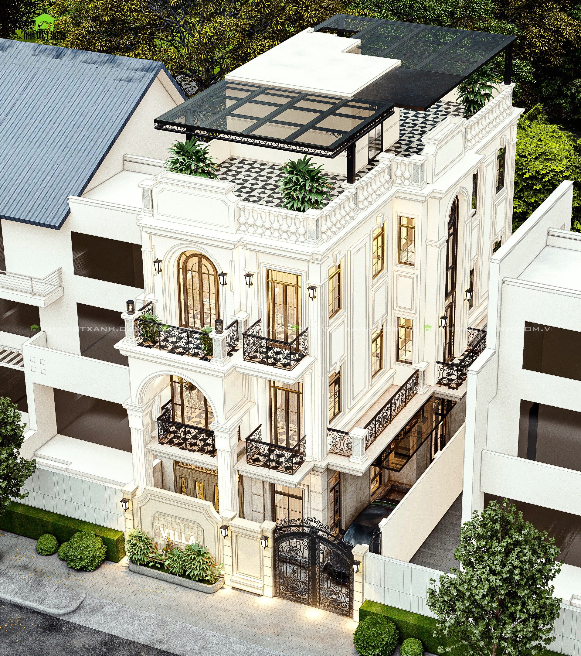 Thiết kế biệt thự tân cổ điển 7m