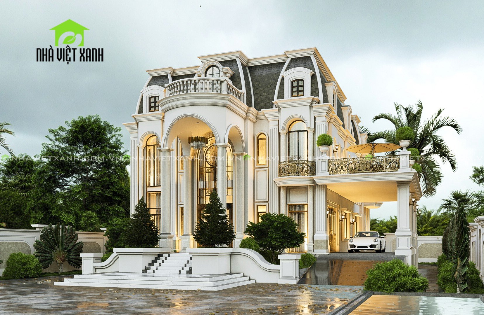 Nhà Việt Xanh Thiết Kế Biệt Thự Tân Cổ Điển