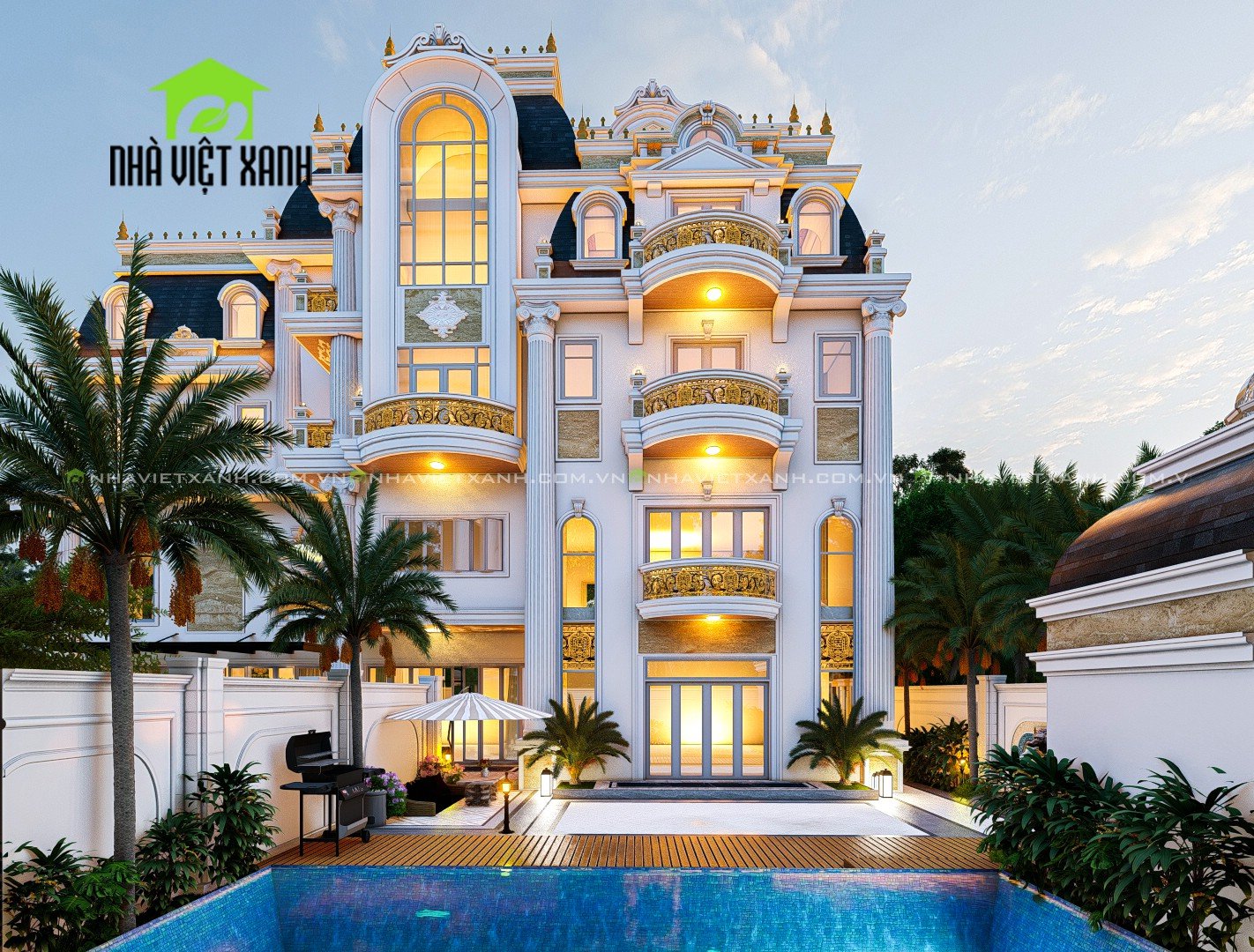 Nhà Việt Xanh Thiết Kế Biệt Thự Tân Cổ Điển