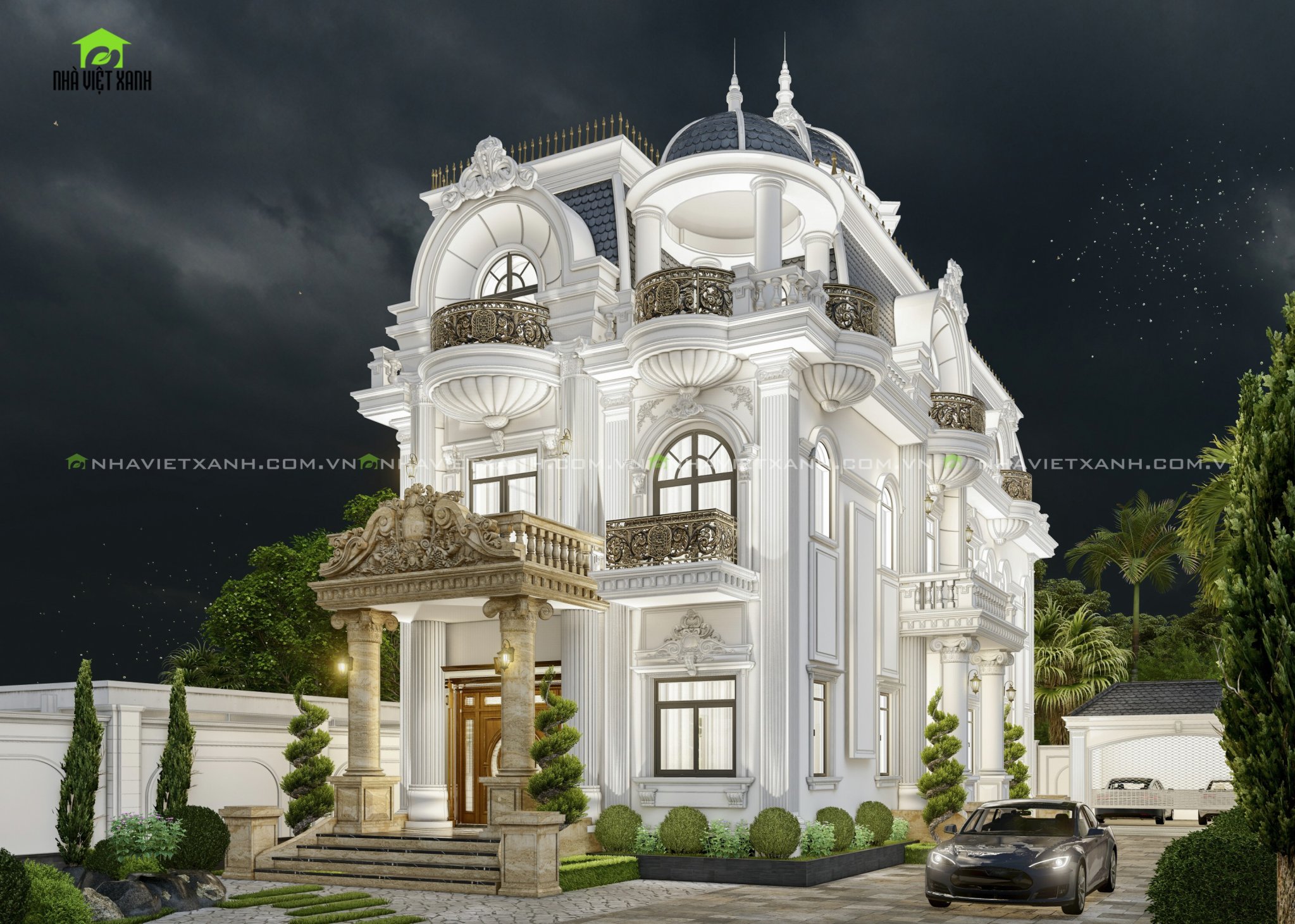 Nhà Việt Xanh Thiết Kế Biệt Thự Tân Cổ Điển