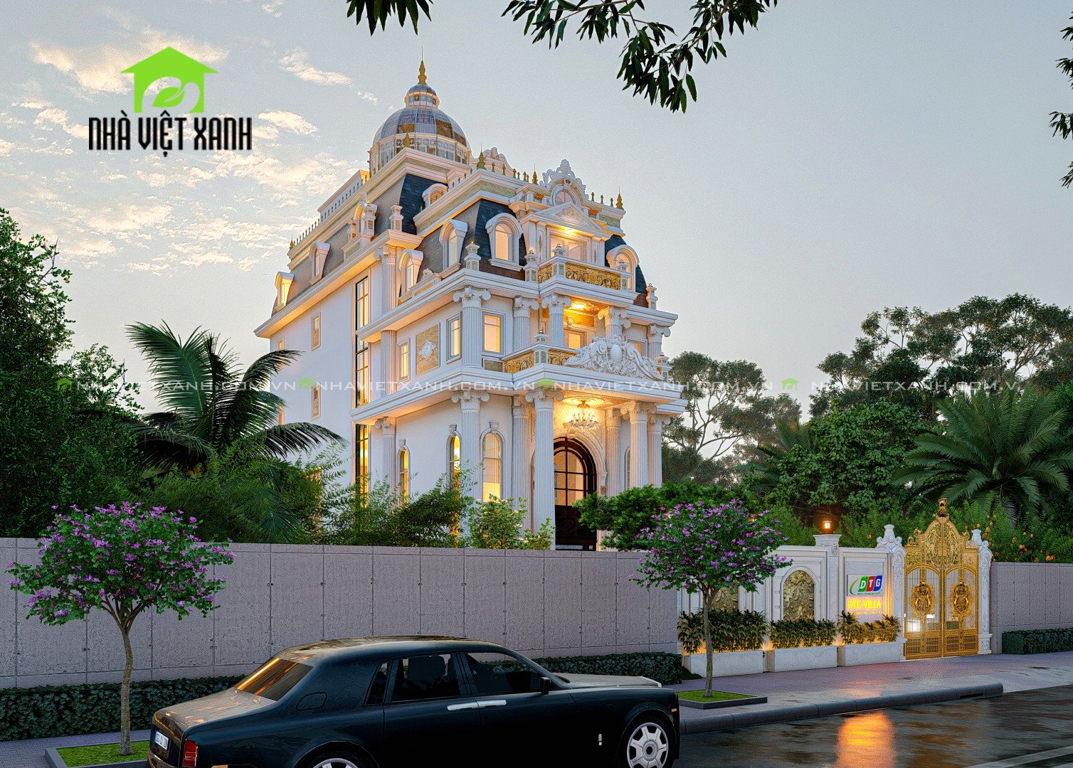 Thiết kế biệt thự tân cổ điển 10m