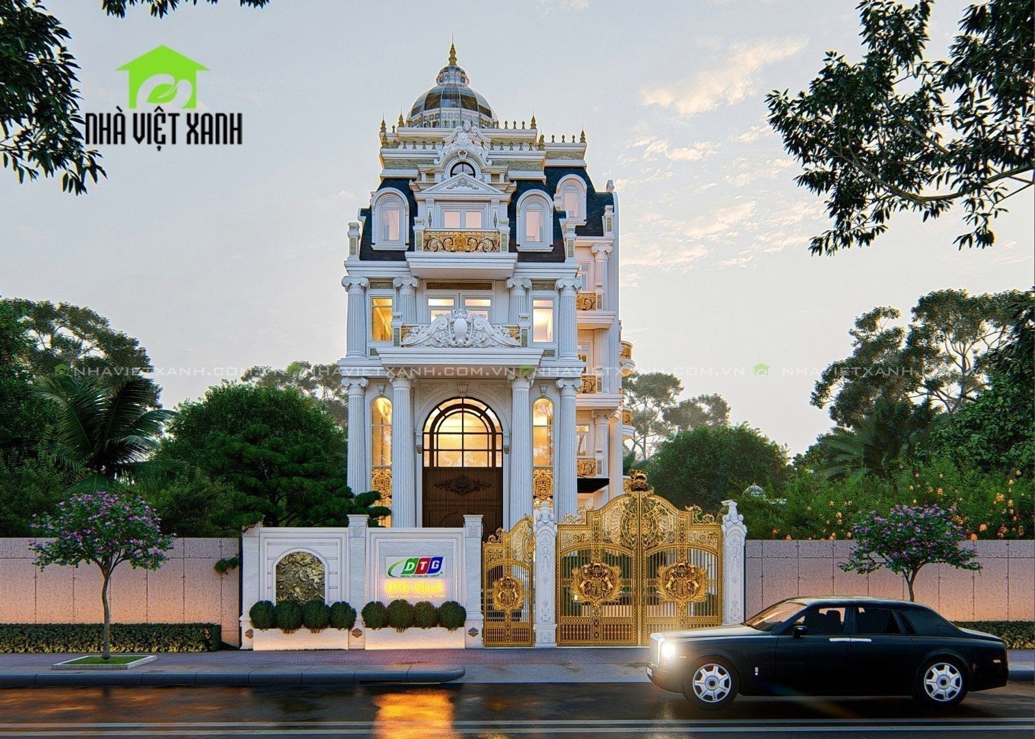 Thiết kế biệt thự tân cổ điển 10m
