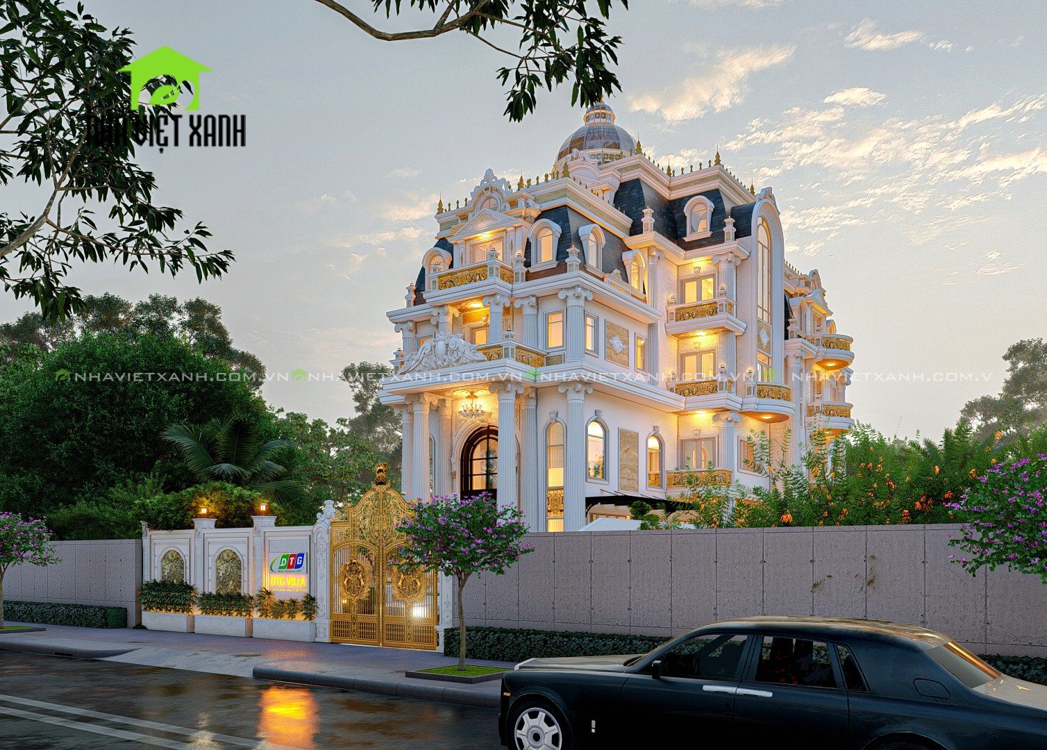 Thiết kế biệt thự tân cổ điển 10m