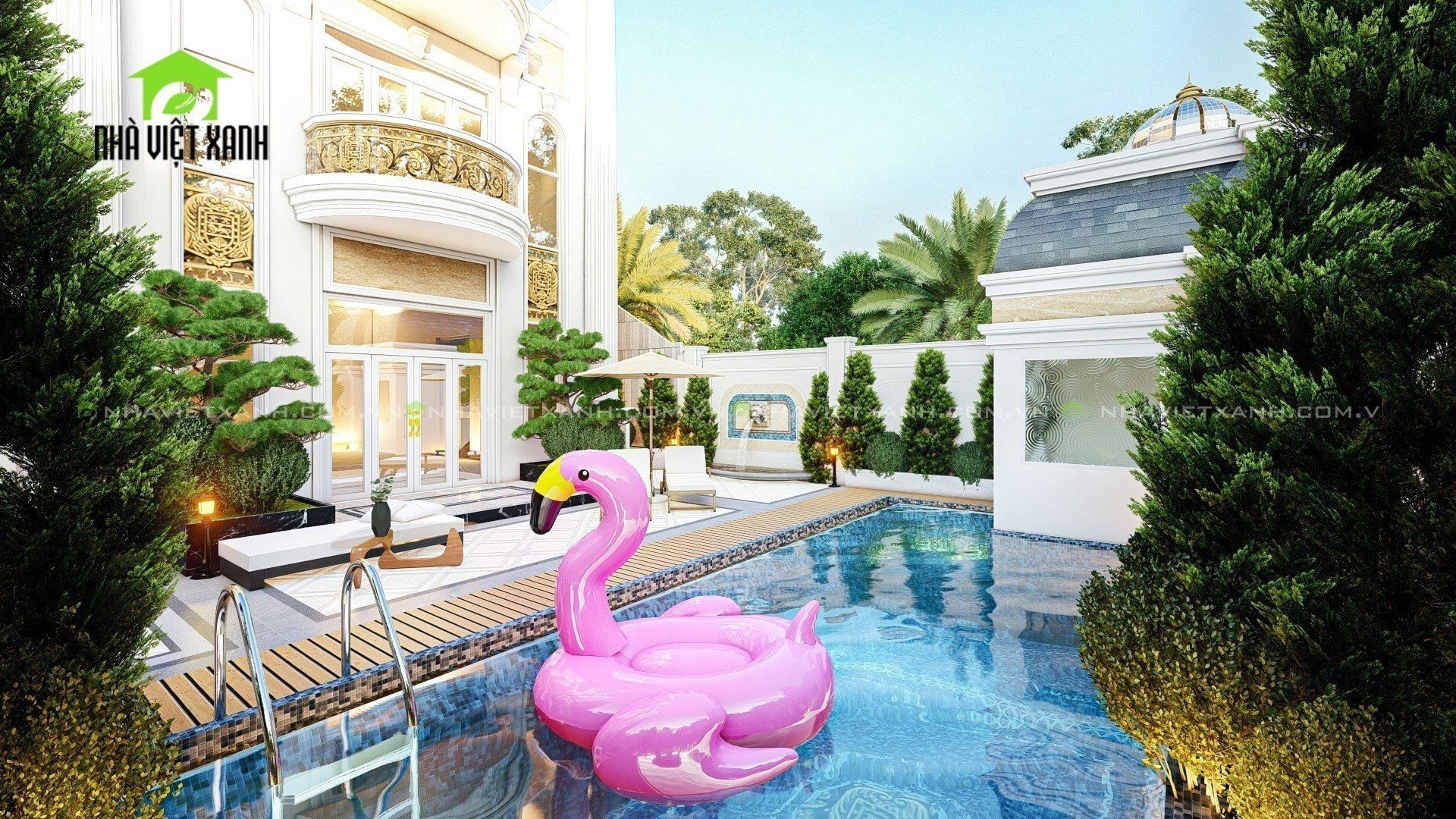 Thiết kế biệt thự tân cổ điển 10m