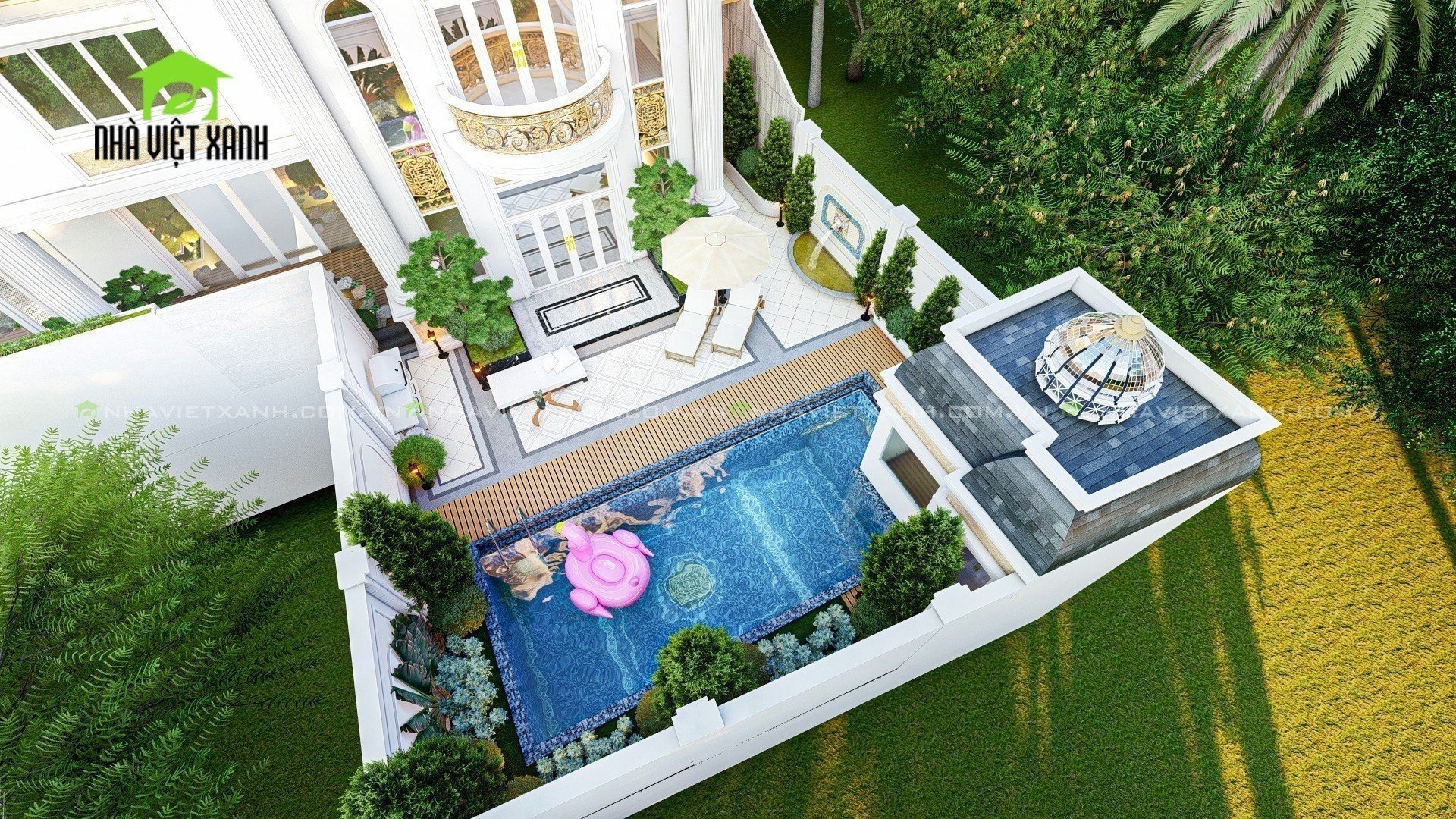 Thiết kế biệt thự tân cổ điển 10m