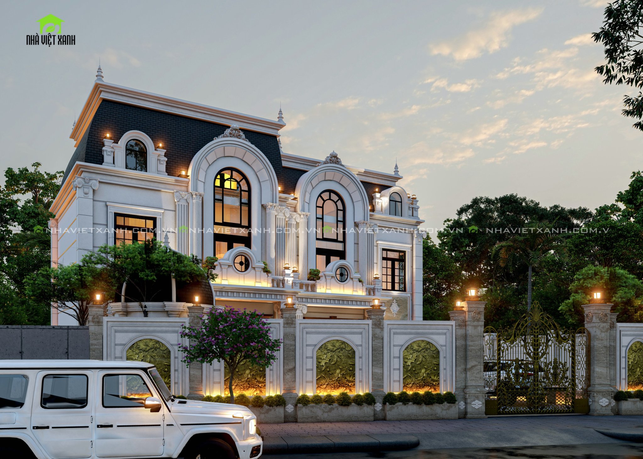 Thiết kế biệt thự tân cổ điển 15m
