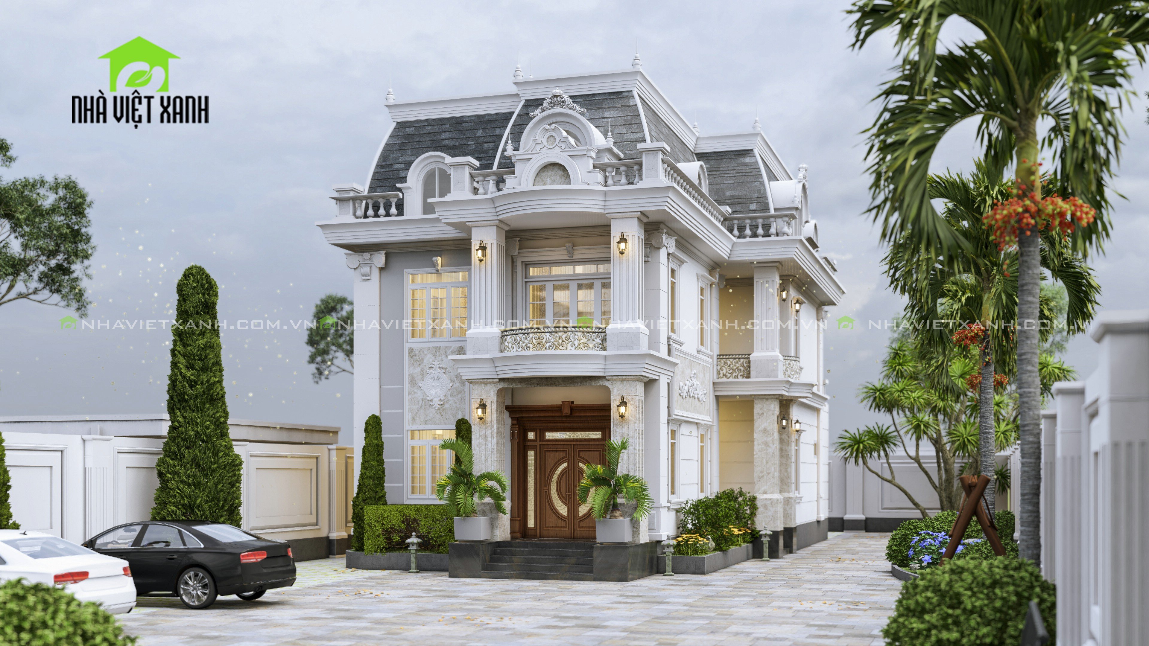 Thiết kế biệt thự tân cổ điển 9m