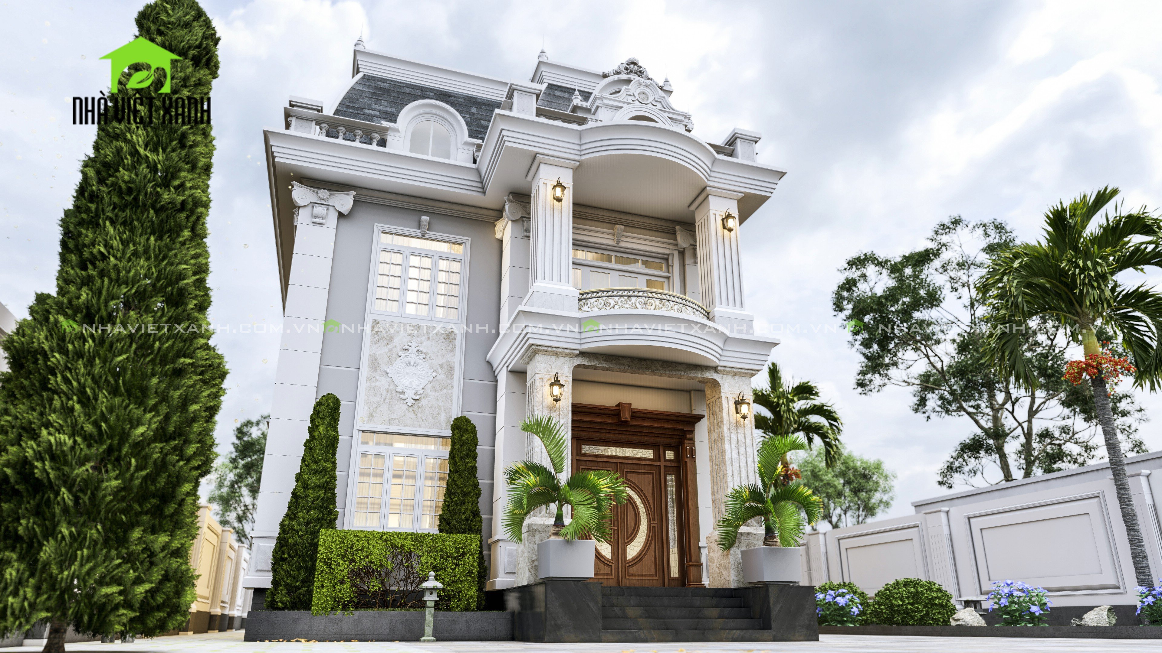 Thiết kế biệt thự tân cổ điển 9m