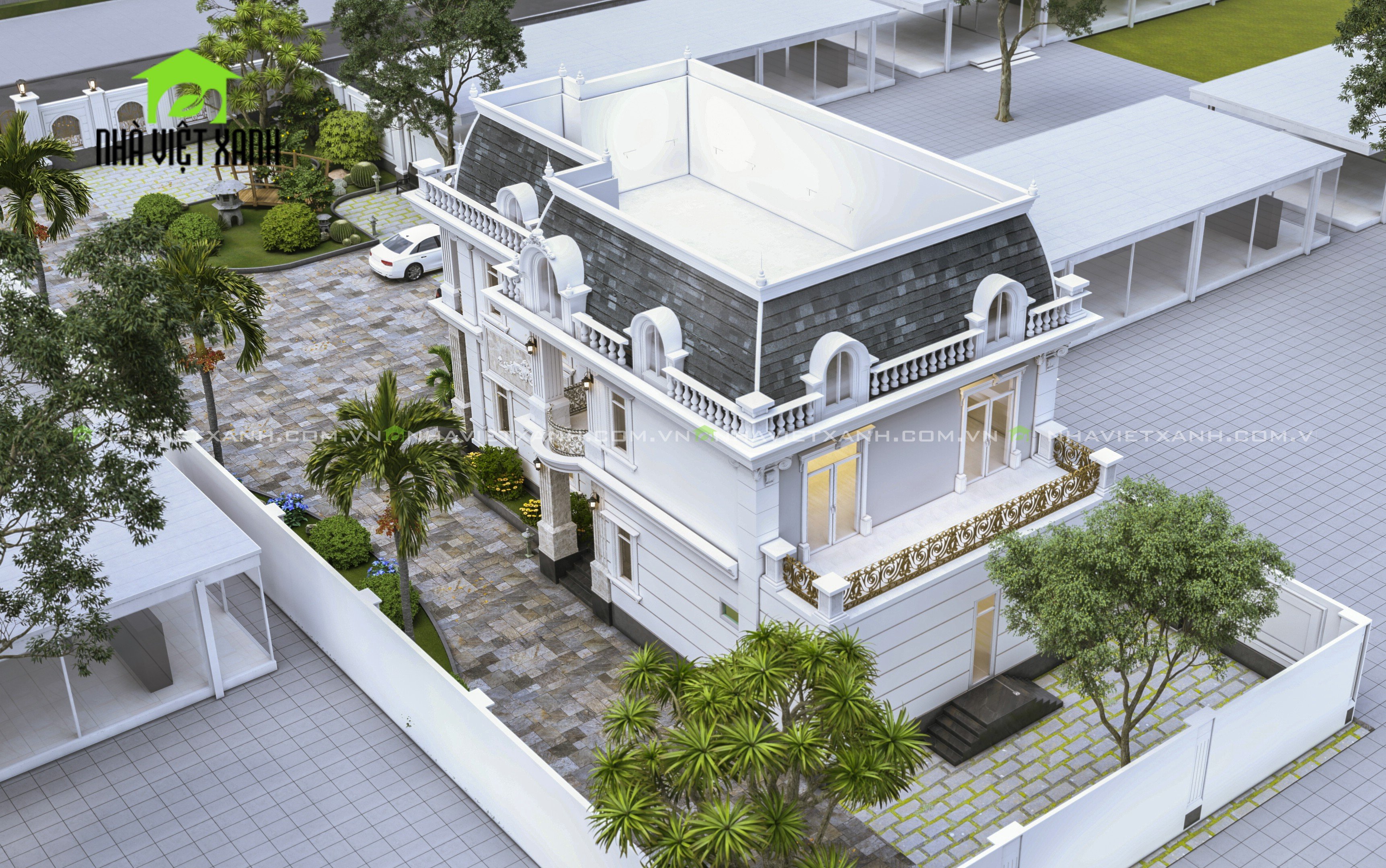 Thiết kế biệt thự tân cổ điển 9m