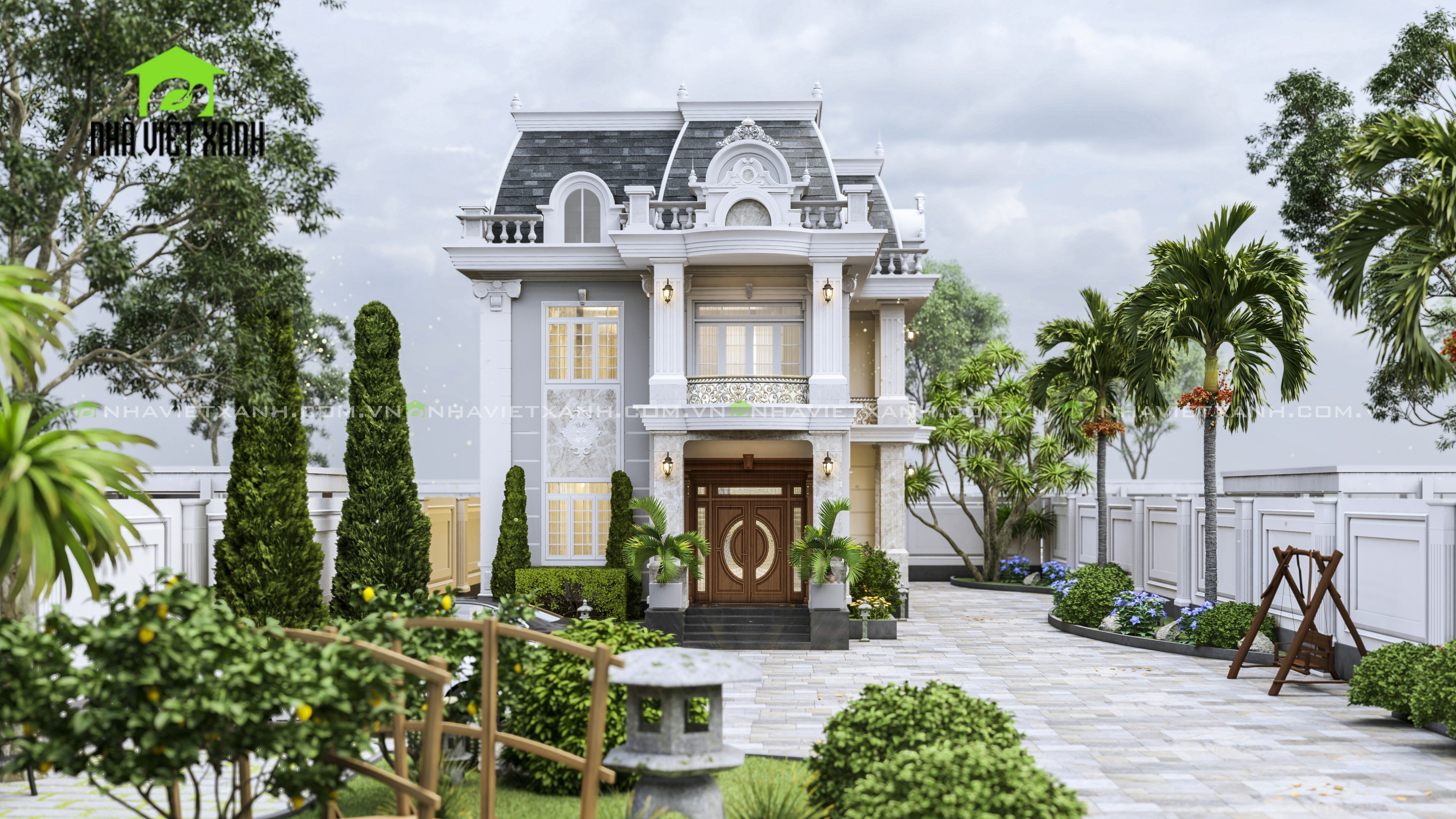 Thiết kế biệt thự tân cổ điển 9m
