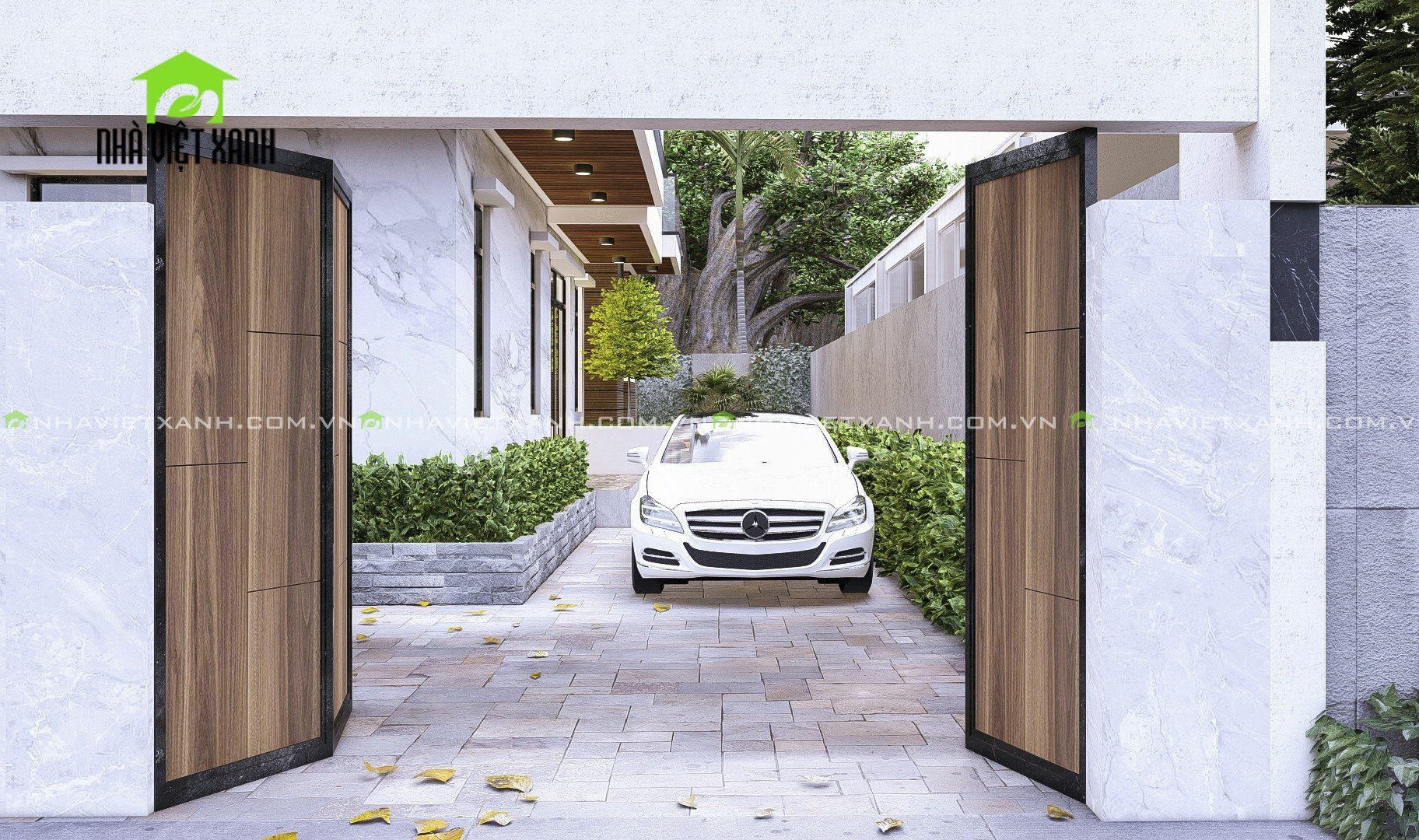 Thiết kế biệt thự hiện đại 8m