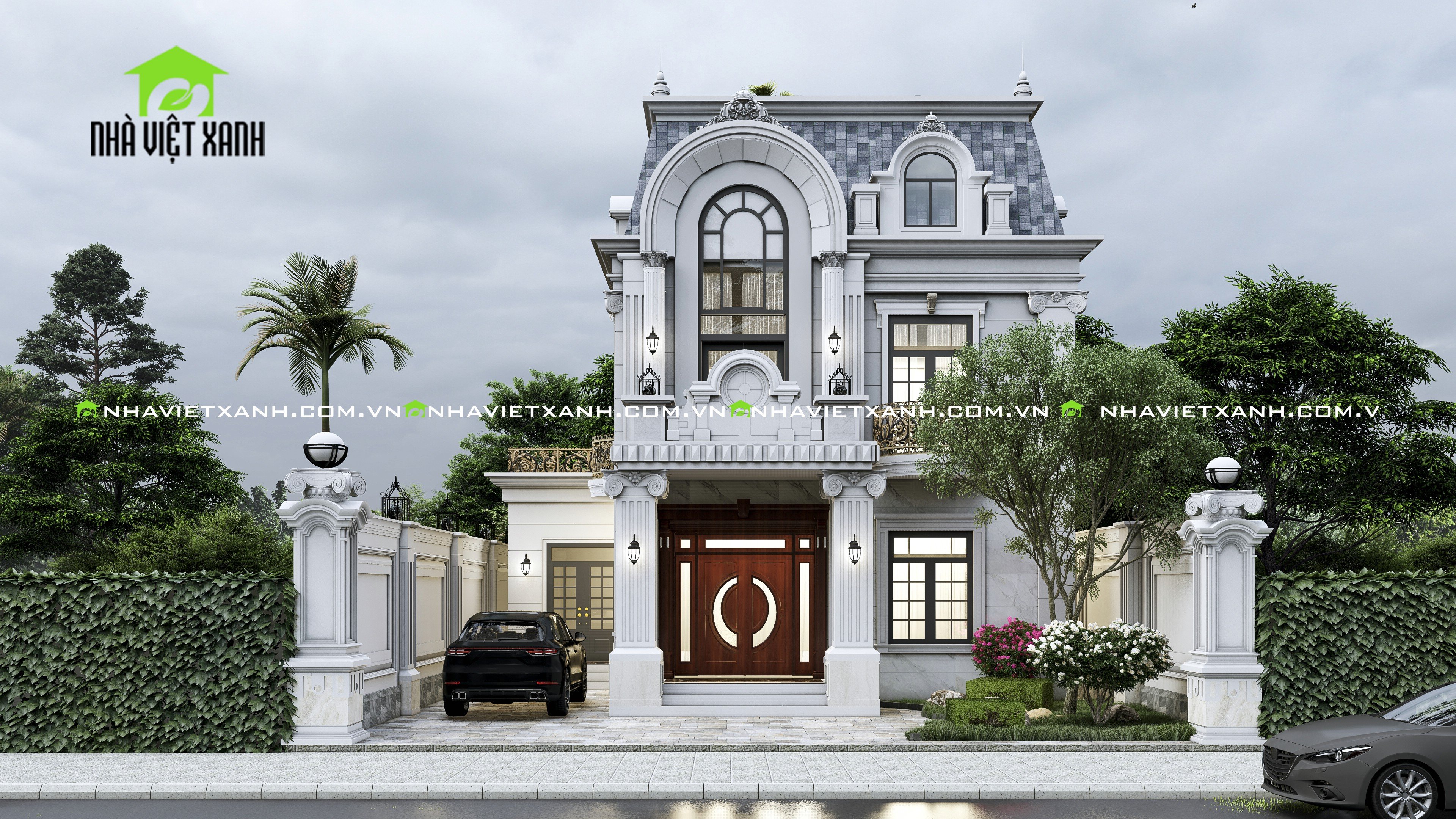 Thiết kế biệt thự tân cổ điển 12m