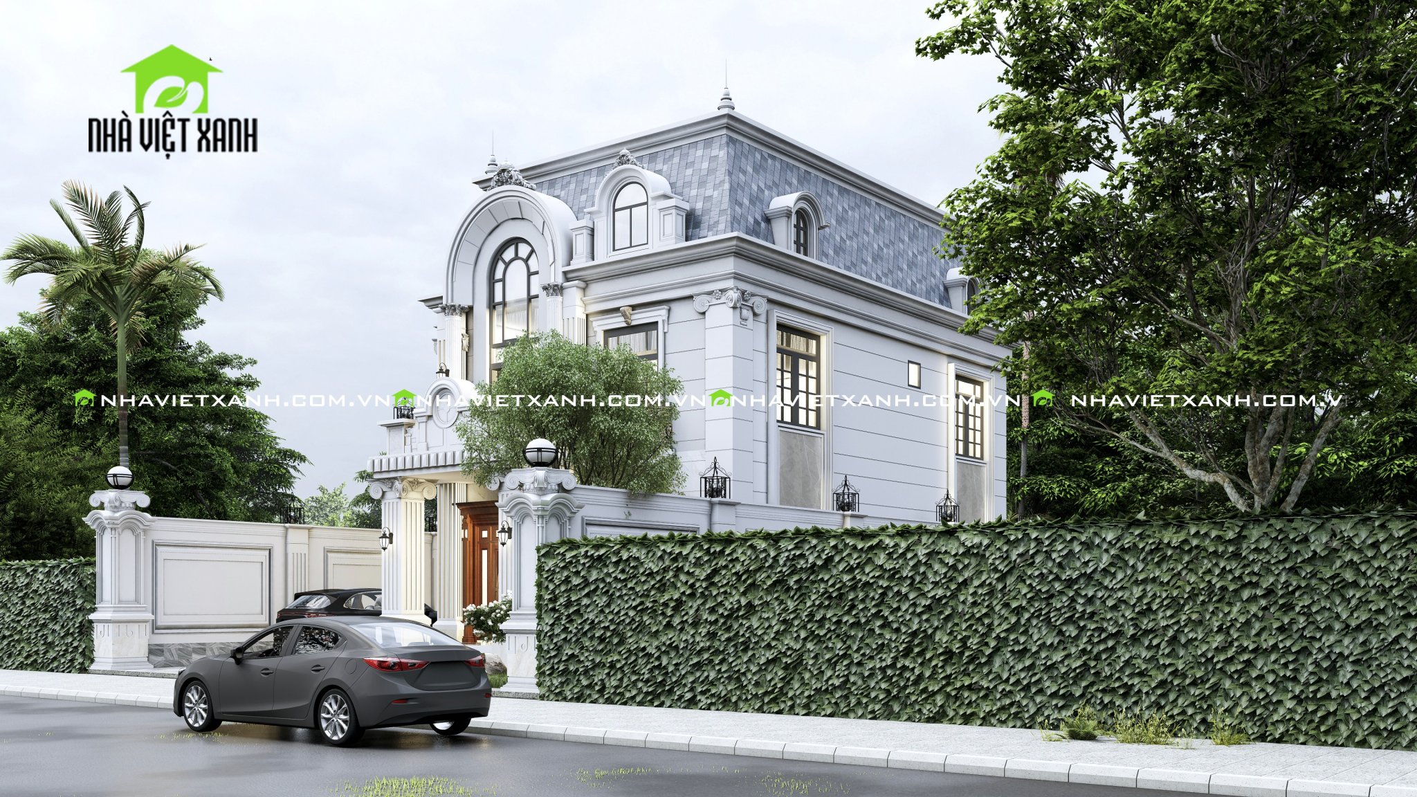 Thiết kế biệt thự tân cổ điển 12m