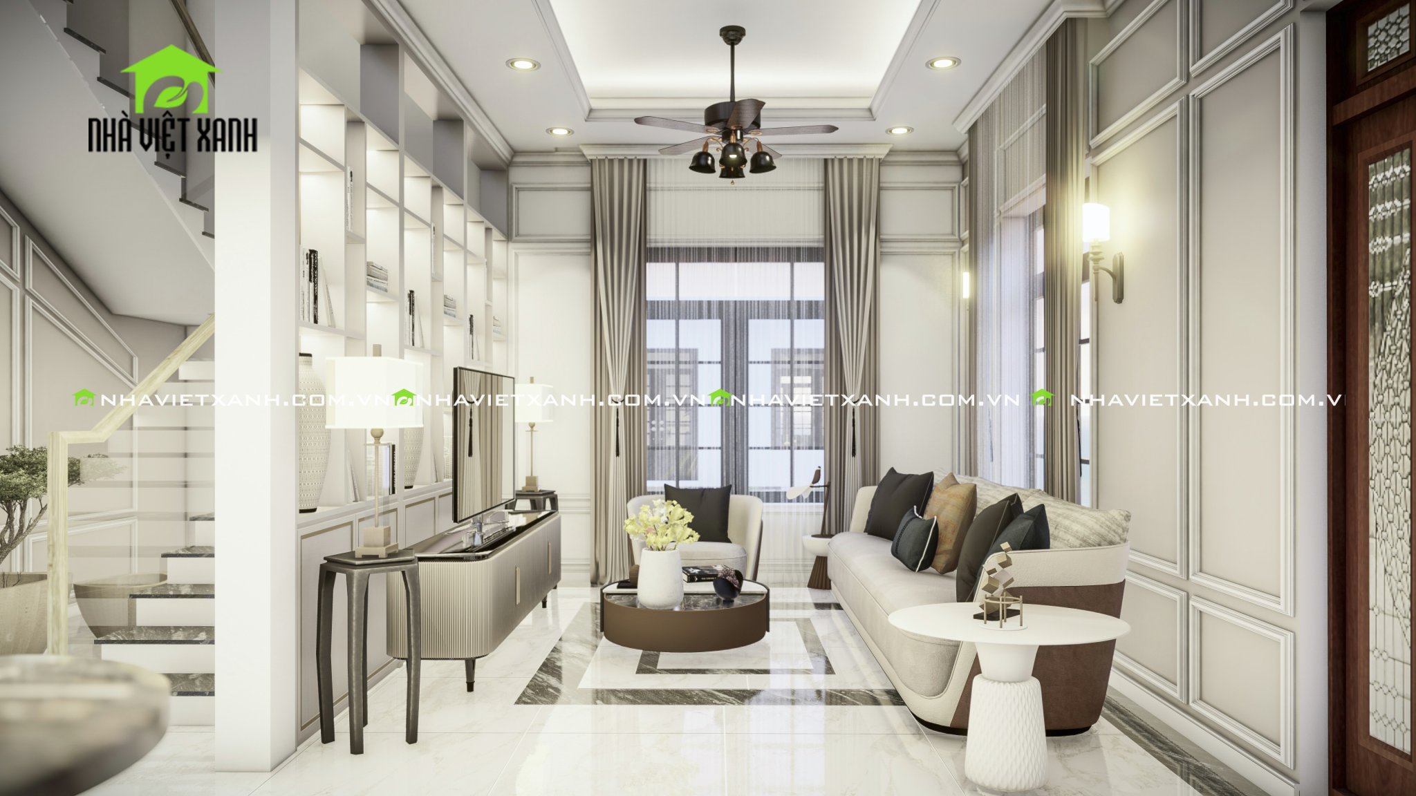 Thiết kế biệt thự tân cổ điển 12m