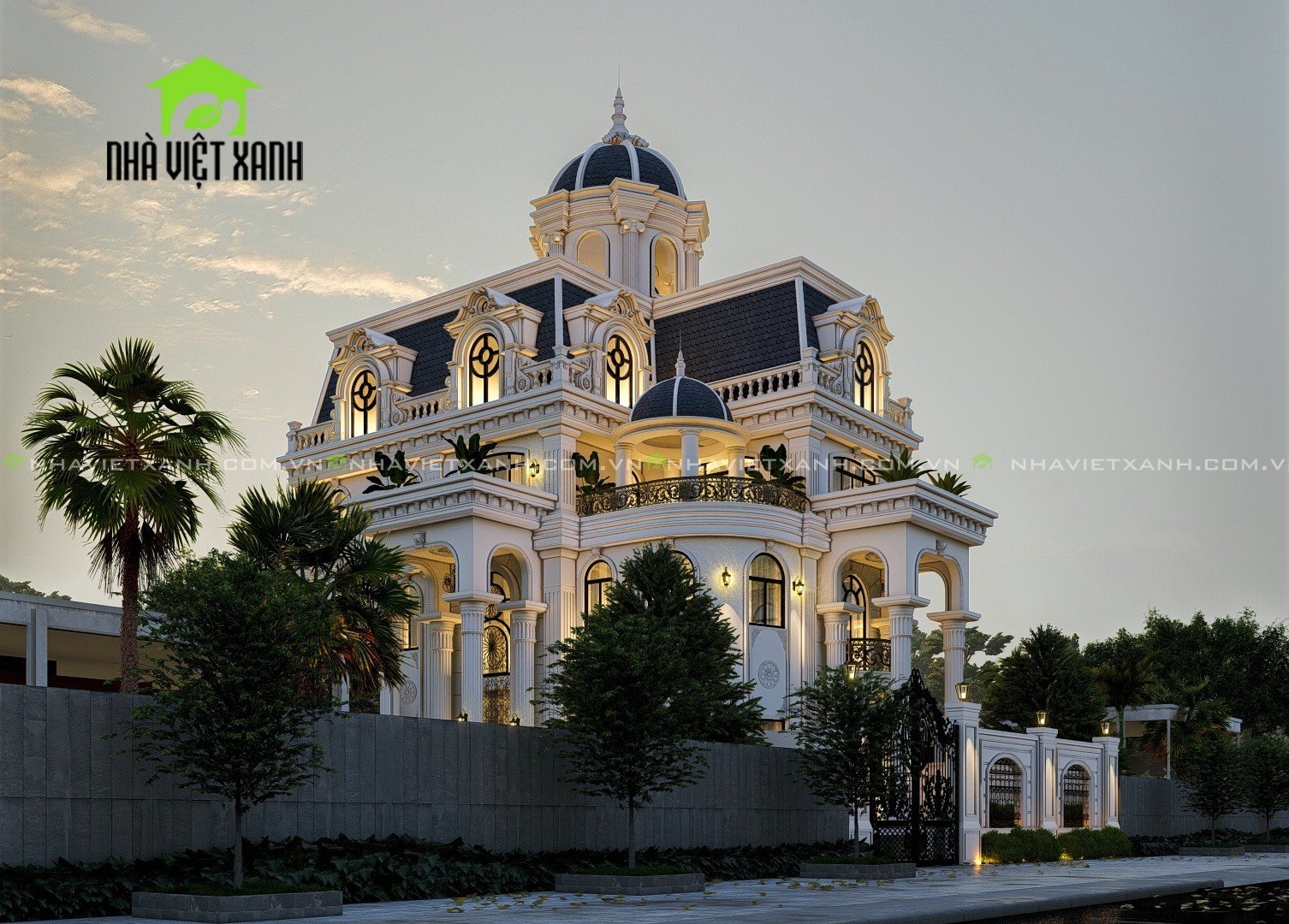 Nhà Việt Xanh Thiết Kế Biệt Thự Tân Cổ Điển